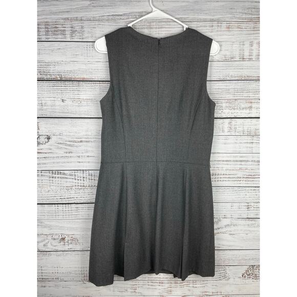 Theory Gray Sleeveless Sheath Dress 10 Modest Wool Neutral Mature Career Office - Picture 6 of 7